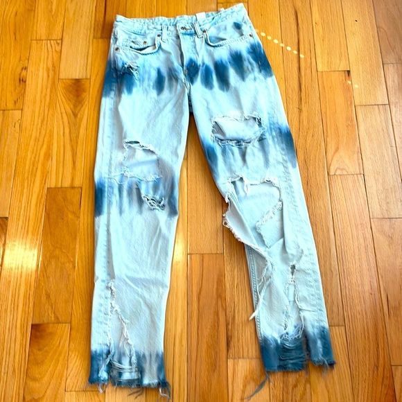 & Denim Denim - & Denim Boyfriend Distressed Jeans Women's Size 25